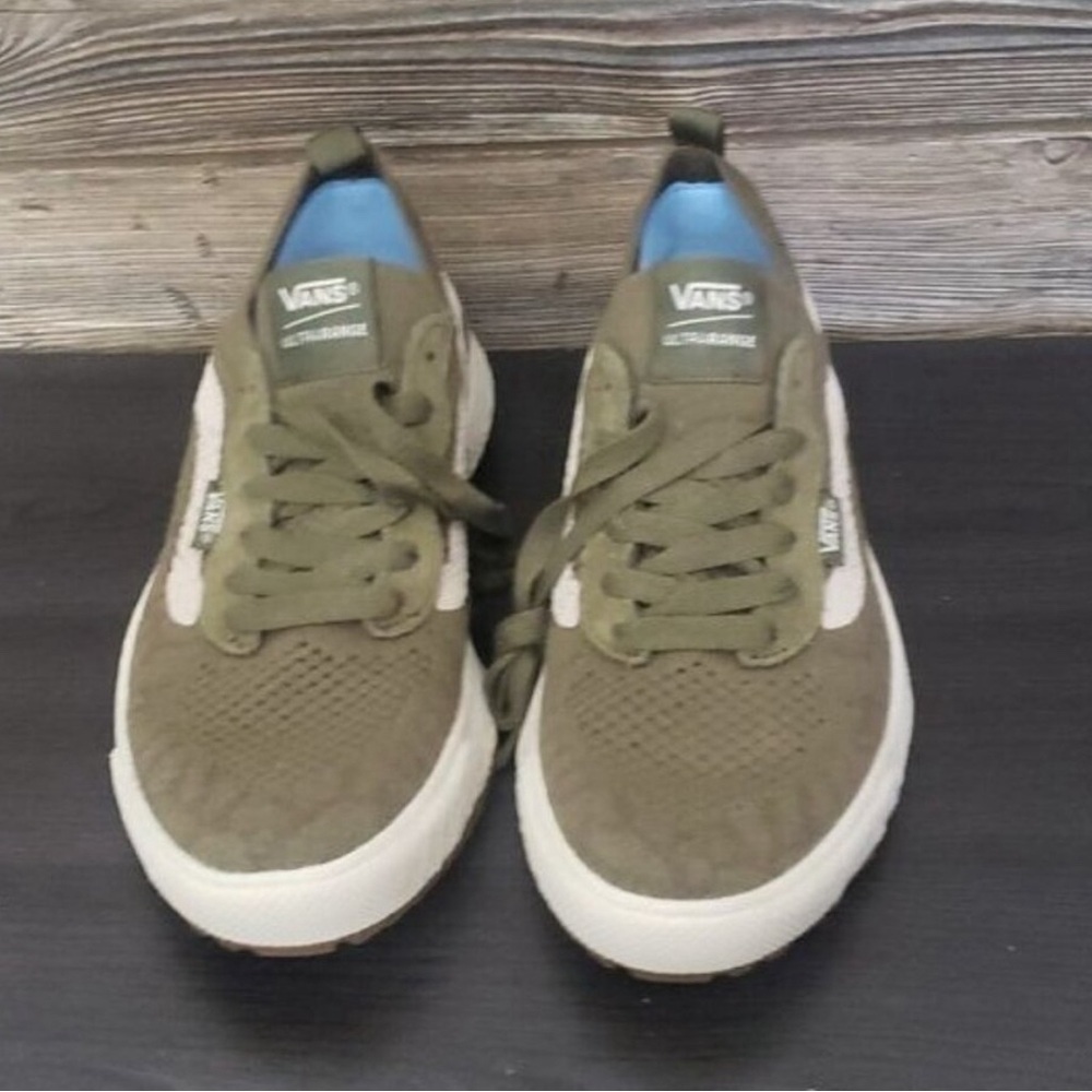 New Vans Ultrarange Vr3 Olive Green Knit Running Sneakers